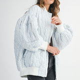 Wallpaper Floral Print Quilted Oversized Jacket