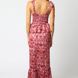 Salmon Red Leslie Ruffle Dress