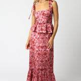 Salmon Red Leslie Ruffle Dress