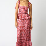 Salmon Red Leslie Ruffle Dress
