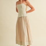 Ecru Corset Lined Strapless Dress