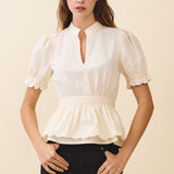 Charlotte Scalloped Peplum Blouse