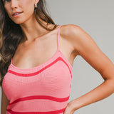 Coral Muse Pointelle Knit Maxi Dress