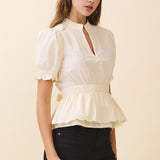 Charlotte Scalloped Peplum Blouse