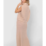 Cream Crosby Ribbed Turtleneck Vest