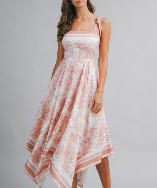dusty pink lace detail asymmetric hem midi dress Asymmetric Satin Midi Dress - Dusty Pink