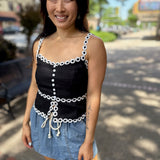 Daisy Charm Linen Top