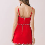 Valentina Scalloped Crop Top & Skirt Set