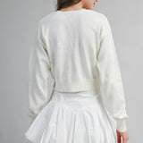 Wren Ivory Bow Tie Knit Cardigan