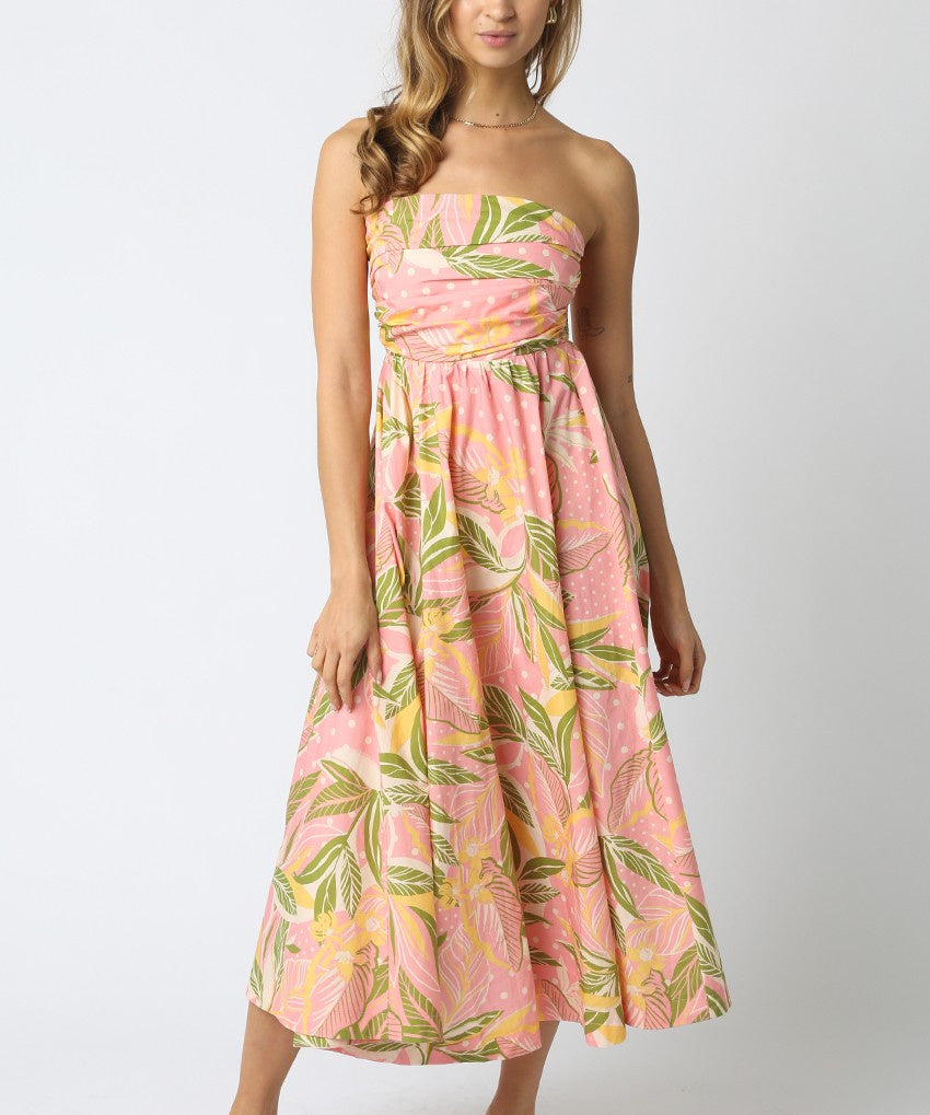 Joselyn Strapless Floral Maxi Dress
