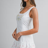 Blush Meadow Embroidered Mini Dress