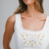 Blush Meadow Embroidered Mini Dress