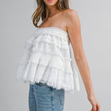 Ivory Whisper Convertible Ruffle Top