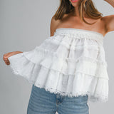 Ivory Whisper Convertible Ruffle Top