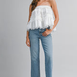 Ivory Whisper Convertible Ruffle Top