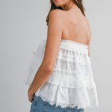 Ivory Whisper Convertible Ruffle Top