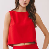 Scarlet Bow Back Crop Top
