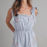 Bluebell Grace Embroidered Romper
