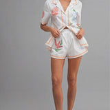 Sunstitch Garden Embroidered Shorts