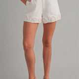 Ivory Coast Crochet Trim Shorts