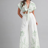 Palm Haven Wide-Leg Trousers