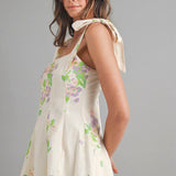 Petal Whisper Tie-Shoulder Romper