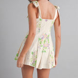 Petal Whisper Tie-Shoulder Romper