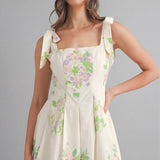 Petal Whisper Tie-Shoulder Romper