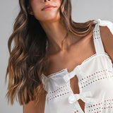 Luna Belle Eyelet Bow Romper