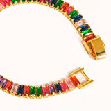 Hazel Gold Multicolor Cz Chain Bracelet