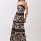 Cocoa Palm Strapless Maxi Dress