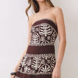 Cocoa Palm Strapless Maxi Dress