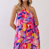 Pink Bloom Escape Halter Mini Dress