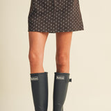 Espresso A-Line Polka Dot Utility Skirt