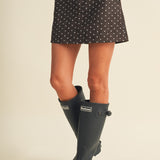 Espresso A-Line Polka Dot Utility Skirt