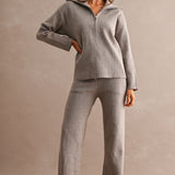 Marina Ribbed Knit Wide Leg Pants