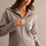 Marina Ribbed Half-Zip Knit Pullover
