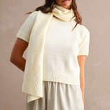 Clara Ivory Short Sleeve Knit Sweater