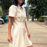 Twill Utility Mini Dress - Eggshell