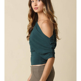 Sloane Draped One-Shoulder Top - Bottle Green