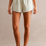 Sloane High Rise Satin-Finish Shorts - Light Taupe