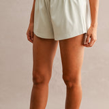 Sloane High Rise Satin-Finish Shorts - Light Taupe