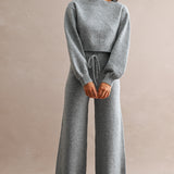 Harper Ribbed Knit Cropped Sweater - H Grey