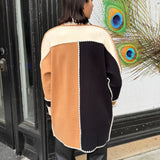 Colorblocked Long Cardigan