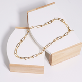 18K Gold Paperclip Chain Necklace 4mm