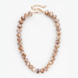Sienna Marbled Oval Beaded Necklace