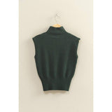 Deep Green High Neck Sleeveless Knit Top