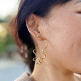Alma Gold Wavy Hoop Earrings