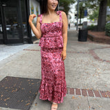 Salmon Red Leslie Ruffle Dress