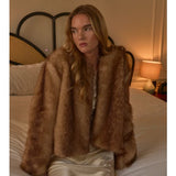 Carrie Faux Fur Jacket - Light Brown